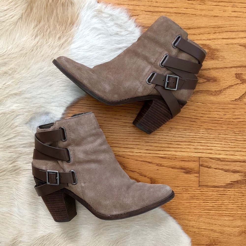 DV Dolce Vita Suede Booties with Strap Details